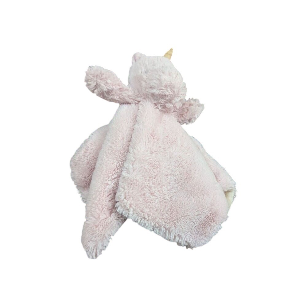 Kellytoy Pink Unicorn Lovey Security Blanket Plush‎ Gold Horn Faux Fur 13x13